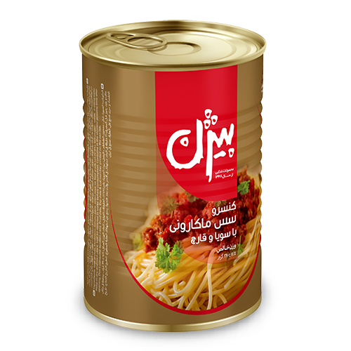 کنسرو مایه ماکارونی با سویا و قارچ 380 گرمی