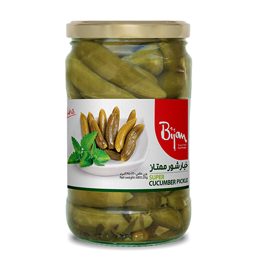 خیارشور ممتاز شیشه 680گرمی