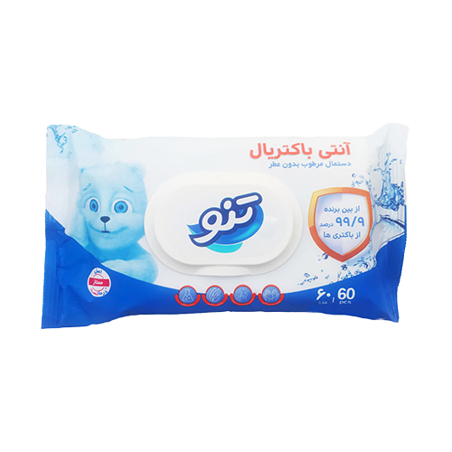 دستمال مرطوب تنو آنتی باکتریال 60 عددی