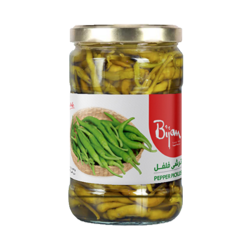 ترشی فلفل سبز شیشه 580 گرمی