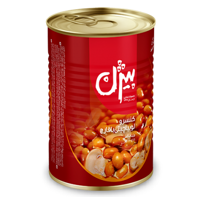 کنسرو لوبیا چیتی با قارچ 380 گرمی